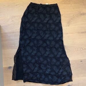 Merona Black Patterned Maxi Skirt